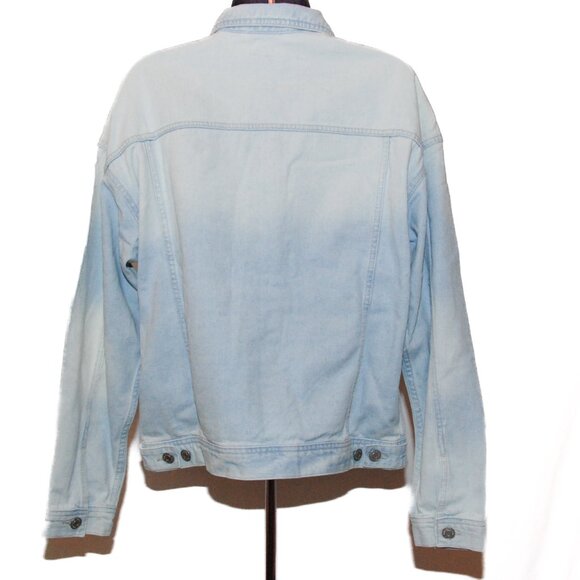 YMI Women's Novelty Wash Faded Jean Denim Moto Jacket NWT Larg - Picture 7 of 7